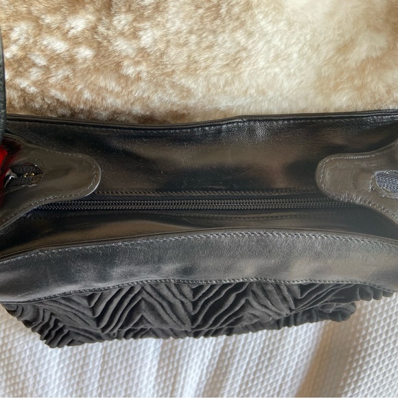 Enrico Castoldi Black Herringbone NAPA Leather & Suede bag Made in Italy NWT NWT - Picture 4 of 13